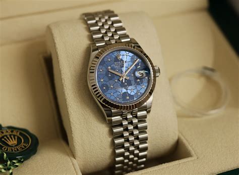 rolex with flower dial|rolex datejust 31 blue dial.